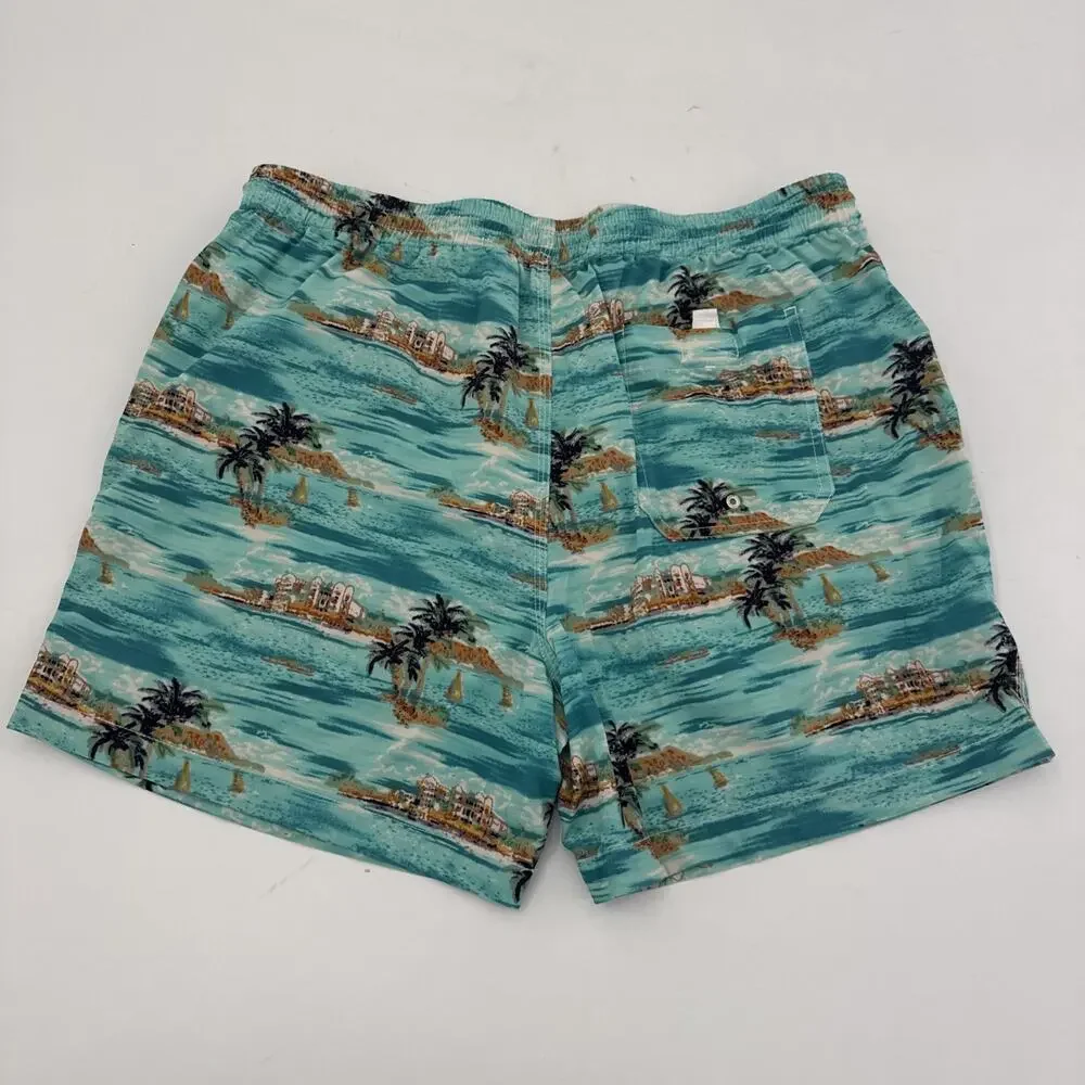 Todd Snyder Montauk Swim Trunks Mens Large Island Palm Tree Beach Board Shorts